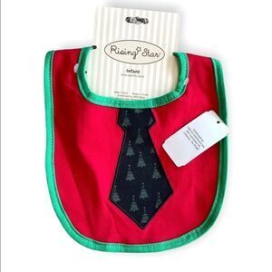 New Rising Star Little Man Tie Christmas Baby Infant Bib